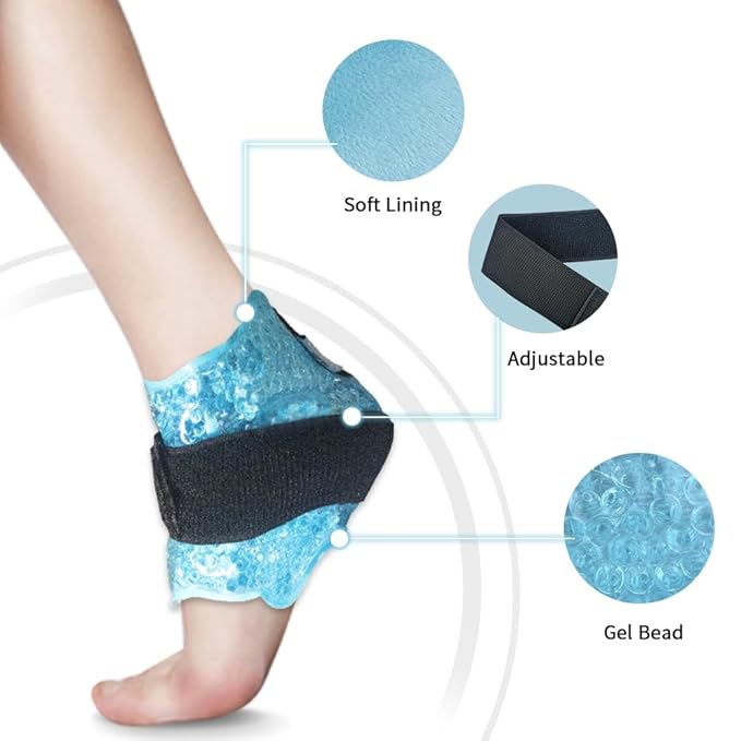 Boundle of Cold Face Eye Masks Ice Face Mask Hot Cold Compress for Dark Circles and Ankle/Sport Foot Ice Therapy Wrap,Hot Cold Ice Gel Pack with Adjustable Brace for Sprained Ankles