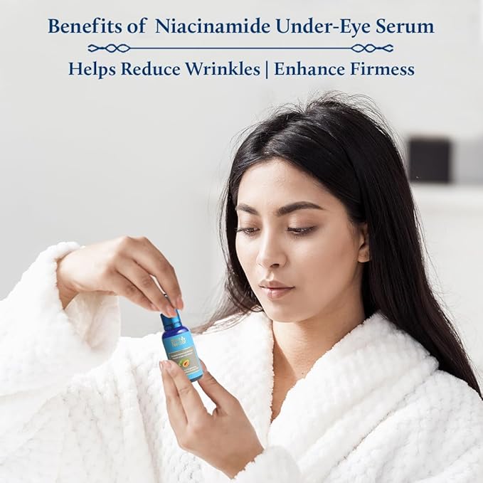 Blue Nectar Dark Circles Under Eye Serum with Plant Based Niacinamide from Potato (1Fl Oz) with Kumkumadi Face Wash with with Saffron for Women & Men (3.38 Fl Oz)