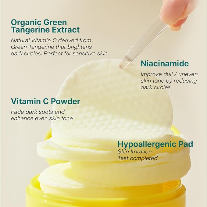 GOODAL [Bundle] Green Tangerine Vita C Skin Care Duo : Toner Pads, Eye Patch